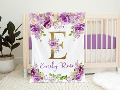 Personalized Flower Blanket With Name I06