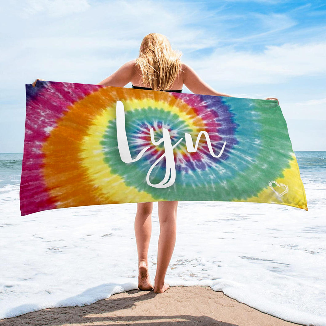 Personalized Beach Towels Tie Dye V02