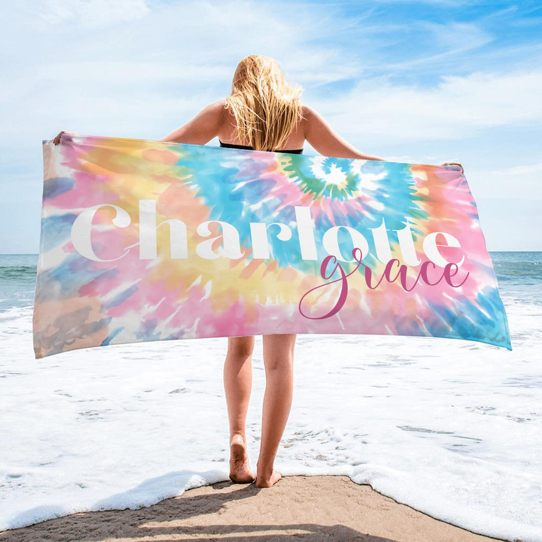 Personalized Beach Towels Tie Dye V03