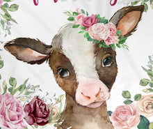Load image into Gallery viewer, Personalized Name Fleece Blanket-Cow I02