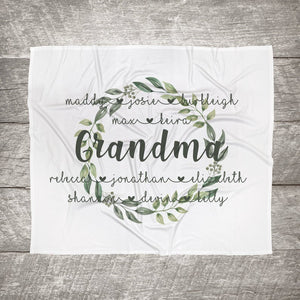 Personalized Mom/Grandma/Nana Floral Blankets I17