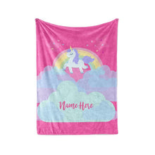 Load image into Gallery viewer, Custom UNICORN Name Blankets I04