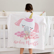 Load image into Gallery viewer, Personalized Name Fleece Blanket - Elephant11