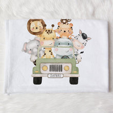 Load image into Gallery viewer, Personalized Name Fleece Blanket - Animal05