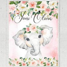 Load image into Gallery viewer, Personalized Name Fleece Blanket - Elephant13