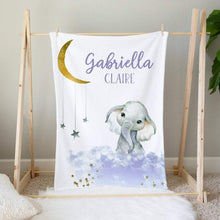Load image into Gallery viewer, Personalized Name Fleece Blanket - Elephant03