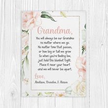 Load image into Gallery viewer, Personalized Mom/Grandma/Nana Floral Blankets I02