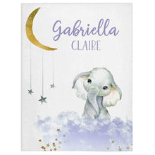 Load image into Gallery viewer, Personalized Name Fleece Blanket - Elephant03