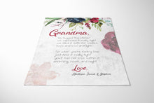 Load image into Gallery viewer, Personalized Mom/Grandma/Nana Floral Blankets I08