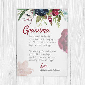 Personalized Mom/Grandma/Nana Floral Blankets I05