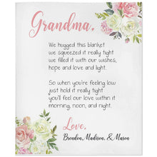 Load image into Gallery viewer, Personalized Mom/Grandma/Nana Floral Blankets I01
