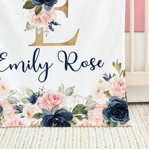 Personalized Flower Blanket With Name I02