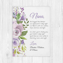 Load image into Gallery viewer, Personalized Mom/Grandma/Nana Floral Blankets I03