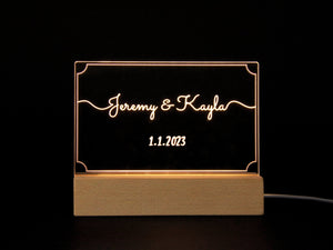 Personalized Engraved Acrylic Light Up Sign - 06