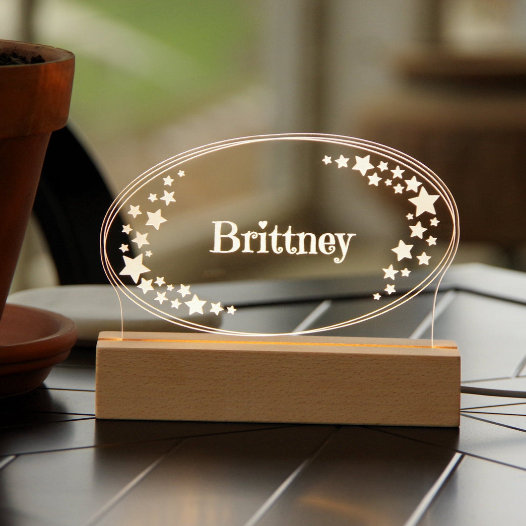 Personalized Engraved Acrylic Light Up Sign - 08