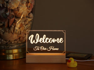 Personalized Engraved Acrylic Light Up Sign - 07