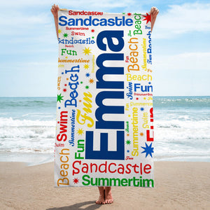 Personalized Beach Towels Name and Word-Art II14