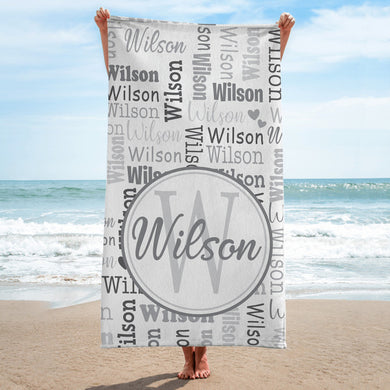 Personalized Beach Towels Name Collage II11