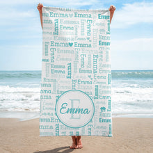 Load image into Gallery viewer, Personalized Beach Towels Name Collage II11