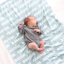Load image into Gallery viewer, Green Birth Celebration Custom Blanket for Boys and Girls