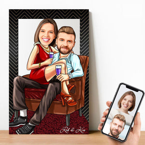 Personalized Cartoon His/Hers Wooden Wall Art