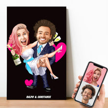 Load image into Gallery viewer, Personalized Cartoon His/Hers Wooden Wall Art