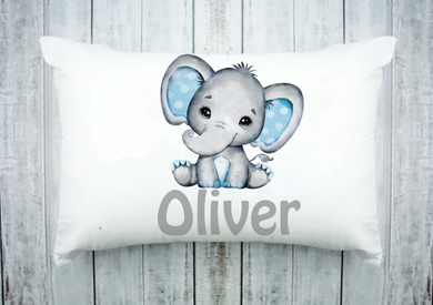 Personalized Kids Name Pillow 40 -Elephant Left
