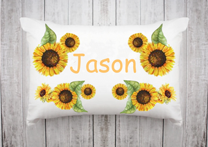 Personalized Kids Name Pillow 44 - Sunflower