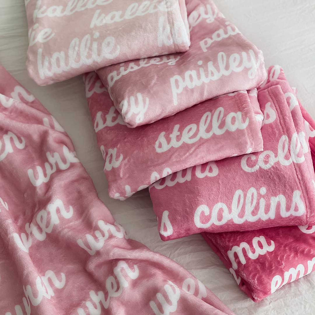 Pink Birth Celebration Personalized Blanket for Boys and Girls