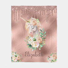 Load image into Gallery viewer, Personalized Unicorn Name Blanket II10