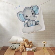Load image into Gallery viewer, Personalized Elephant Blanket With Name IV01