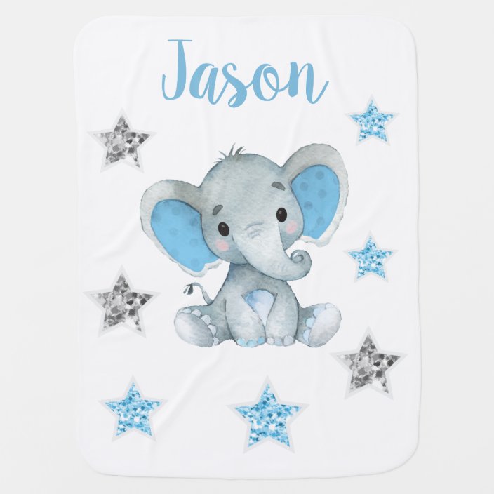 Personalized Elephant Blanket With Name IV06