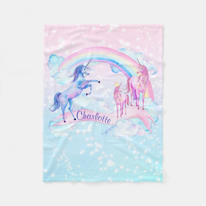 Personalized Unicorn Name Blanket II02