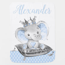 Load image into Gallery viewer, Personalized Elephant Blanket With Name IV04