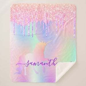 Personalized Unicorn Name Blanket II05