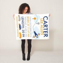 Load image into Gallery viewer, Custom Name Fleece Cartoon Airplane Blanket III09