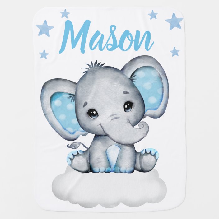 Personalized Elephant Blanket With Name IV01