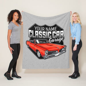 Custom Name Fleece Cartoon Car Blanket III01