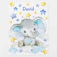 Load image into Gallery viewer, Personalized Elephant Blanket With Name IV05