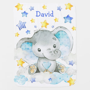Personalized Elephant Blanket With Name IV05